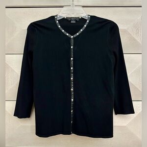 🛑SOLD🛑 AUGUST SILK BLACK LONG SLEEVES SWEATER CARDIGAN  - SIZE PL